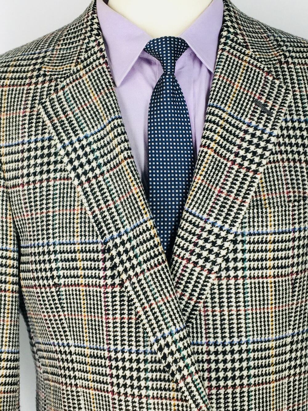 42L Austin Reed London Mens Vintage Wool Tweed 2 Bttn Blazer Sport Coat Glen Ck